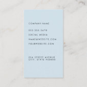 Carte De Visite Élégant Simple Bleu Bébé (Dos)