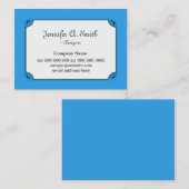Carte De Visite Élégant, simple, bleu frais (Devant / Derrière)
