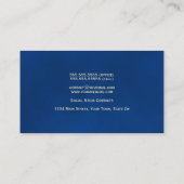 Carte De Visite Élégant Simple Blue & Gold Professionnel (Dos)