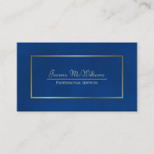 Carte De Visite Élégant Simple Blue & Gold Professionnel (Devant)