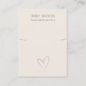 Carte De Visite Élégant Simple Blush Coeur Collier Bande Affichage (Devant)