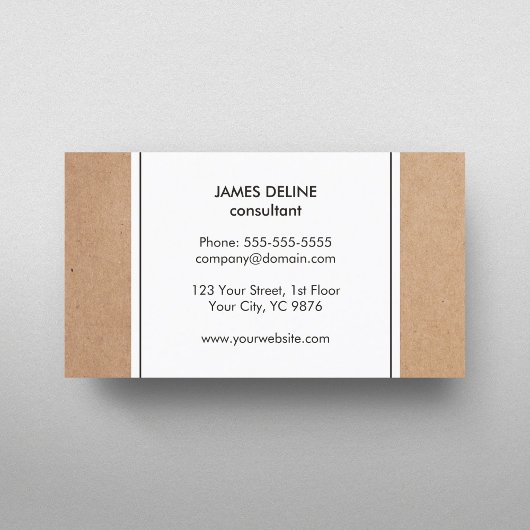 Carte De Visite Élégant simple Carton blanc Consultant