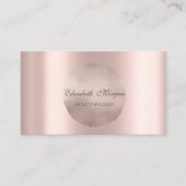 Carte De Visite Élégant Simple Cercle Rose Doré Chic (Devant)