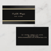 Carte De Visite Élégant Simple Chic,Noir,Rayes (Devant / Derrière)