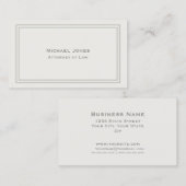 Carte De Visite Élégant Simple Clair Avocat Crème (Devant / Derrière)