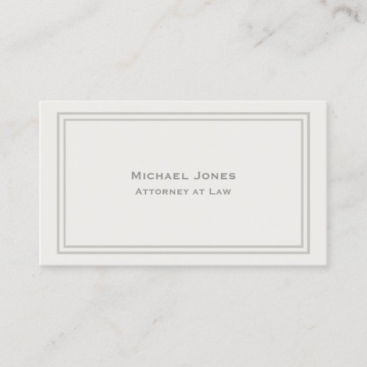 Carte De Visite Élégant Simple Clair Avocat Crème (Devant)