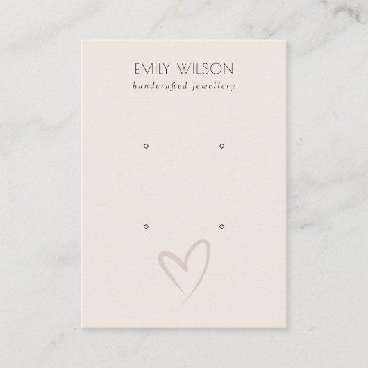 Carte De Visite Élégant simple Coeur Bleu 2 Étui Écran d'oreille (Devant)