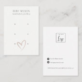 Carte De Visite Élégant simple Coeur Bleu 3 Étui Écran (Devant / Derrière)