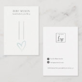 Carte De Visite Élégant simple Coeur Bleu Hairclips Écran (Devant / Derrière)