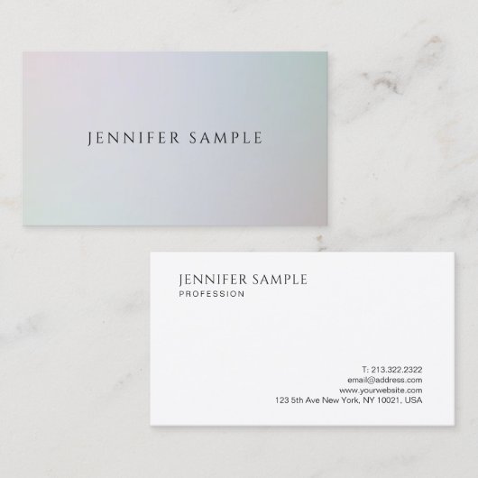 Carte De Visite Élégant simple couleur Arrière - plan moderne Modè (Devant / Derrière)