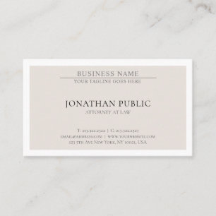 Carte De Visite Élégant simple de mandataire d'avocat à la mode