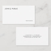 Carte De Visite Élégant Simple Design Moderne Professionnel Plain (Devant / Derrière)
