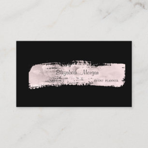 Carte De Visite Élégant Simple et Élégant, Noir, Coup de Pinceau