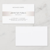 Carte De Visite Élégant Simple Faux Argent Plain Luxe Moderne (Devant / Derrière)