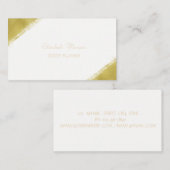 Carte De Visite Élégant simple Faux Gold Foil Broke, Blanc (Devant / Derrière)
