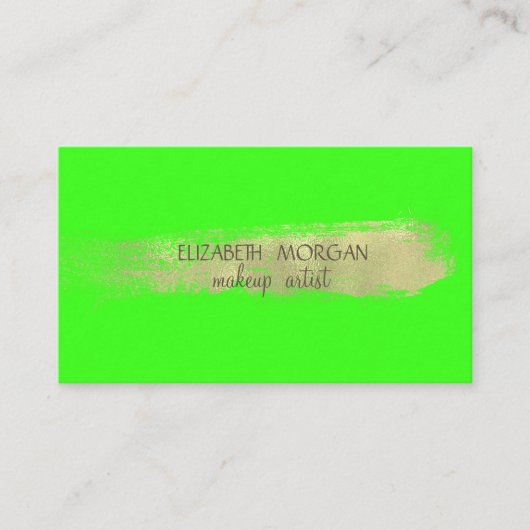 Carte De Visite Élégant simple Faux Gold Foil Broke, Vert (Devant)