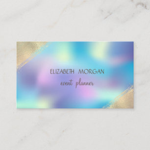 Carte De Visite Elégant Simple Faux Gold, Holographique
