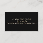 Carte De Visite Elégant Simple Faux Gold, Noir (Dos)