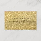 Carte De Visite Elégant Simple Faux Gold Parties scintillant Bokeh (Dos)