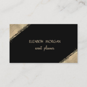 Carte De Visite Élégant Simple Faux Or, Noir