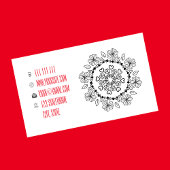Carte De Visite Elégant simple floral noir blanc mandala moderne