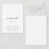 Carte De Visite Élégant Simple Freehand Script Professionnel tenda (Devant / Derrière)