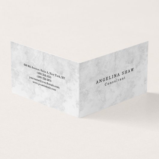 Carte De Visite Élégant Simple Gris Professionnel (Extérieur)