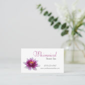 Carte De Visite Élégant simple Lotus Flower Spa de beauté (Debout devant)