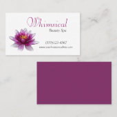 Carte De Visite Élégant simple Lotus Flower Spa de beauté (Devant / Derrière)