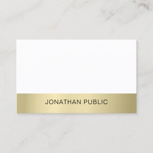 Carte De Visite Élégant Simple Luxueux Professionnel Aspect Or (Devant)