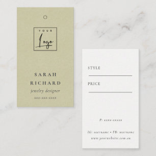 Carte De Visite Élégant Simple Minimal Kraft Blanc Logo Prix Balis