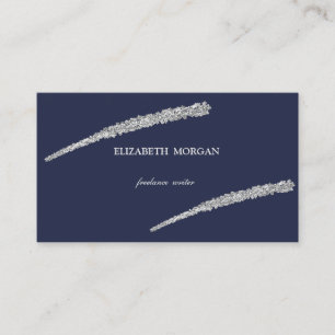Carte De Visite Élégant Simple, Minimaliste, Ligne Pailletée Argen