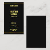 Carte De Visite Élégant Simple Modèle Noir Et Or Moderne (Devant / Derrière)