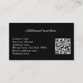 Carte De Visite Elegant Simple Modern Faux Brushed Metal QR Code (Dos)