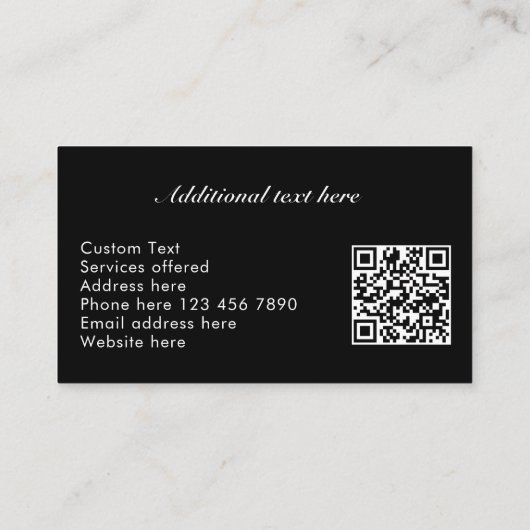 Carte De Visite Elegant Simple Modern Faux Brushed Metal QR Code (Dos)