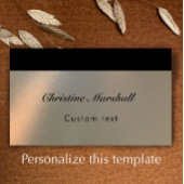 Carte De Visite Elegant Simple Modern Faux Brushed Metal QR Code