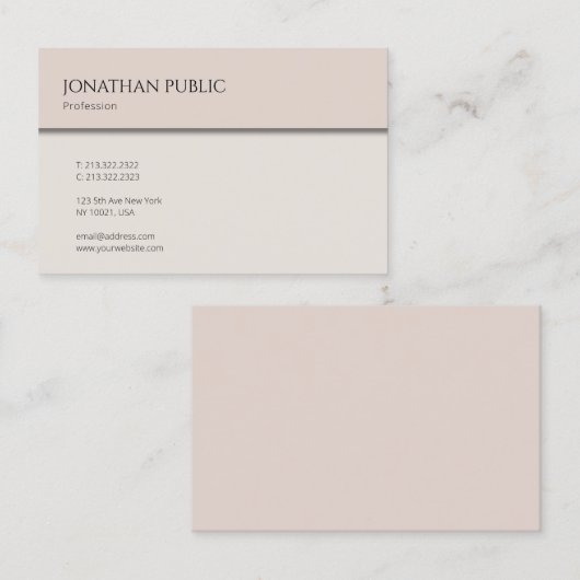 Carte De Visite Elégant Simple Moderne Design tendance Cool (Devant / Derrière)