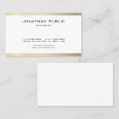 Carte De Visite Elégant Simple Moderne Plaine Or Look tendance Lux (Devant / Derrière)