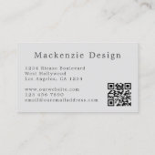 Carte De Visite Élégant Simple Moderne Professionnel avec Code QR (Dos)