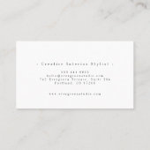 Carte De Visite Elegant Simple Monogram Professional Minimalist (Dos)