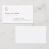 Carte De Visite Élégant simple Monogramme Modèle professionnel (Devant / Derrière)