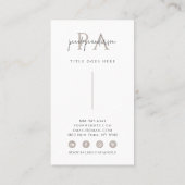 Carte De Visite Élégant Simple Neutre Boho Chic Moderne Unique (Dos)