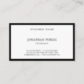 Carte De Visite Élégant Simple Noir Blanc Moderne Sophistiqué (Dos)