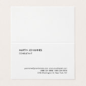 Carte De Visite Élégant Simple Noir Blanc Noir Personnalisé (Extérieur déplié)