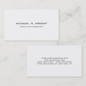 Carte De Visite Élégant simple Noir Blanc Professionnel (Devant / Derrière)