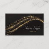 Carte De Visite Elégant simple parties scintillant or moderne noir (Devant)