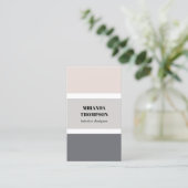 Carte De Visite Elégant Simple Pastel Stripes Design intérieur (Debout devant)
