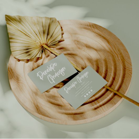 Carte De Visite Élégant simple Pistache Neutre Boho Chic Moderne