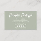 Carte De Visite Élégant simple Pistache Neutre Boho Chic Moderne (Dos)