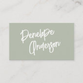 Carte De Visite Élégant simple Pistache Neutre Boho Chic Moderne (Devant)